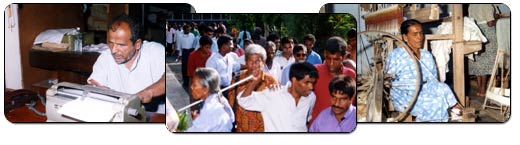 Photograph of the blind people